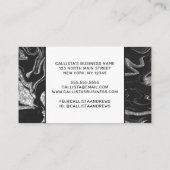 ブラックグモダンレーシルバーグリッター大理石 予約カード (裏面)