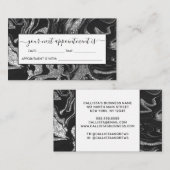 ブラックグモダンレーシルバーグリッター大理石 予約カード (正面/裏面)