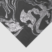 ブラックグモダンレーシルバーグリッター大理石 薄葉紙 (詳細)