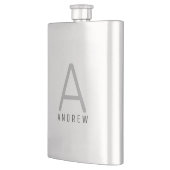 ブラックグモダンレーモノグラパーソナライズされたム フラスク (左)