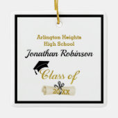 ブラックグラッドキャップ及びディプロマセラミックオーナメント セラミックオーナメント (正面)