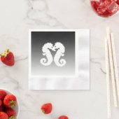 ブラックグラディエントシーキスをするウマ結婚のナプキン 縁ありカクテルナプキン (インサイチュ)