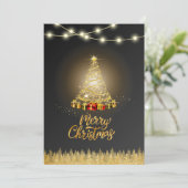 ブラックグラデーションのクリスマスカード 招待状 (スタンド正面)