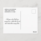 ブラックグラデーションシルバーグリッターモノグラムサンキュー ポストカード (裏面)