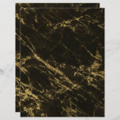 ブラックグラニットマーブル金ゴールド静脈2スクラップブック紙 (正面/裏面)