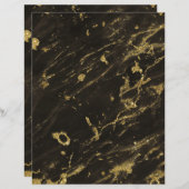 ブラックグラニットマーブル金ゴールド静脈3スクラップブック紙 (正面/裏面)