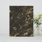 ブラックグラニットマーブル金ゴールド静脈3スクラップブック紙 (スタンド正面)