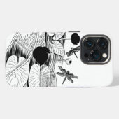 ブラックグラフィックのスイレン iPhoneケース (裏面横)