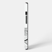 ブラックグラフィックのスイレン iPhoneケース (左側面)
