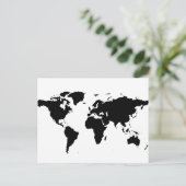 ブラックグラフィックマップ(ワールド) ポストカード (スタンド正面)