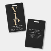 ブラックグラマラーダイヤモンド金ゴールドグリッターVIPロイヤリティ バッジ (Front & Back)
