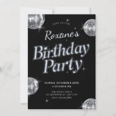 ブラックグラマー・ディスコ誕生日パーティー 招待状 (正面)