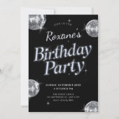 ブラックグラマー・ディスコ誕生日パーティー 招待状 (正面)