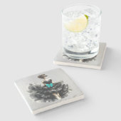 ブラックグラムガウン、TIFFブルーボウ&シェード ストーンコースター (横)