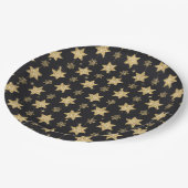 ブラックグラムグリッタースターズホリデイ ペーパープレート (アングル)