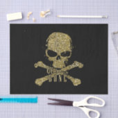 ブラックグラムトザボーン金ゴールドグリッタースカル 薄葉紙 (クラフト)