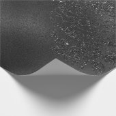 ブラックグラムフローラスパークリー金属バラガラス ラッピングペーパー (角)