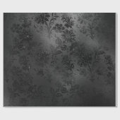 ブラックグラムフローラレースメタリックスパークリーデリケート ラッピングペーパー (フラット)