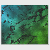 ブラックグラムマーブルプリント抽象芸術トロピカルメタル ラッピングペーパー (フラット)