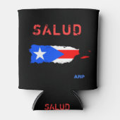 *~*ブラックグランジのSALUDプエルトリコ国旗 缶クーラー (正面)