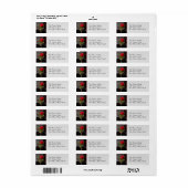 ブラックグランジハートとレッドローズ ラベル (フルシート)