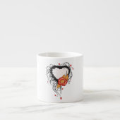 ブラックグランジハートひまわり エスプレッソカップ (正面)