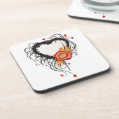 ブラックグランジハートひまわり コースター (左側)