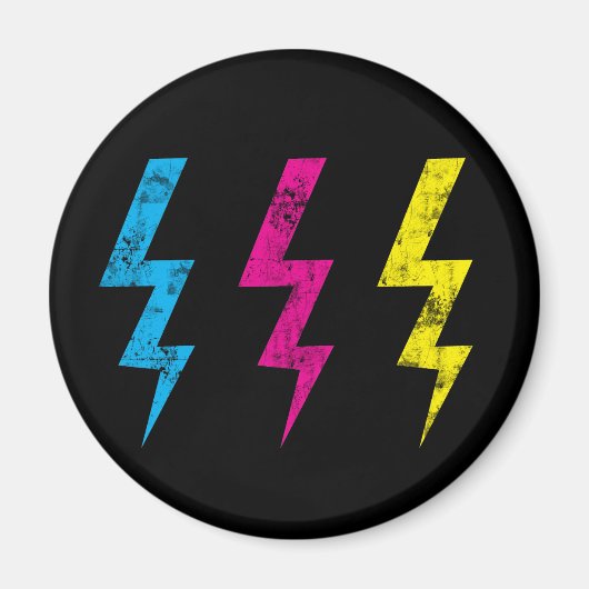 ブラックグランジ稲妻磁石 マグネット (正面)