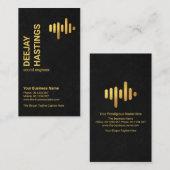 ブラックグランジ金ゴールドサウンドウェーブオーディオエンジニア 名刺 (正面/裏面)