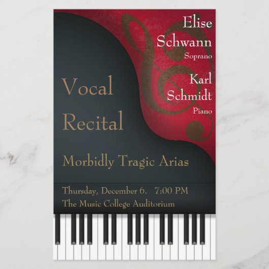 ブラックグランドピアノボーカルリサイタルポスター&プログラム (正面)