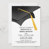 ブラックグラードキャップ卒業パーティー招待状 招待状 (正面)