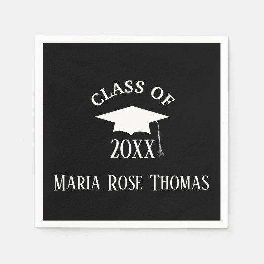 ブラックグラードキャップ&葉紙ナプキンス スタンダードカクテルナプキン (正面)