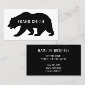 ブラックグリズリーベアーシルエット 名刺 (正面/裏面)