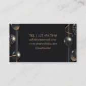 ブラックグリッタリー金ゴールドバルーンイベント名刺 名刺 (裏面)