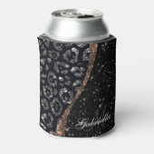 ブラックグリッターとヒョウ印刷 缶クーラー (缶裏面)