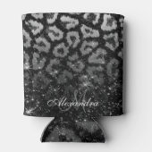 ブラックグリッターとヒョウ印刷 缶クーラー (裏面)