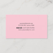 ブラックグリッターとピンクメイクアップ名刺 名刺 (裏面)