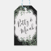 ブラックグリッターとフローラユーカリプトゥスブーケ ギフトタグ (正面)