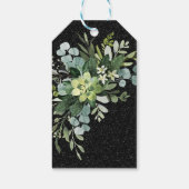 ブラックグリッターとフローラユーカリプトゥスブーケ ギフトタグ (裏面)