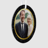 ブラックグリッターと金ゴールド | 休日の写真 オーナメント (正面)