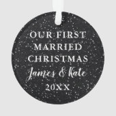 ブラックグリッターと金ゴールド | 休日の写真 オーナメント (裏面)