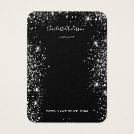 ブラックグリッターのイヤリングジュエリー写真表示カード