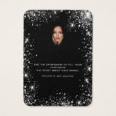 ブラックグリッターのイヤリングジュエリー写真表示カード (裏面)