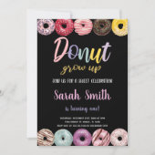 ブラックグリッターイエロードーナツ招待状 招待状 (正面)