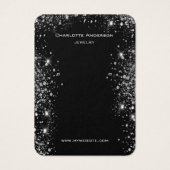 ブラックグリッターイヤリングジュエリー写真表示カード (正面)