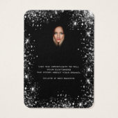 ブラックグリッターイヤリングジュエリー写真表示カード (裏面)