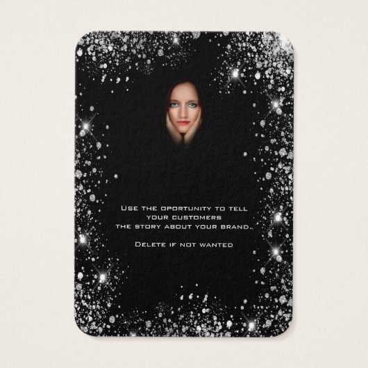 ブラックグリッターイヤリングジュエリー写真表示カード (裏面)