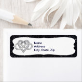 ブラックグリッターインフィニティハート住所 シール (インサイチュ)