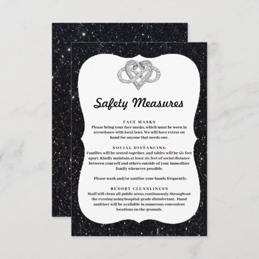 ブラックグリッターインフィニティハート安全対策 エンクロージャーカード (正面/裏面)