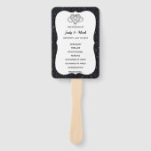 ブラックグリッターインフィニティハート結婚式 プログラムファン ハンドファン (正面)